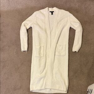 Forever 21 Cream Textured long Cardigan